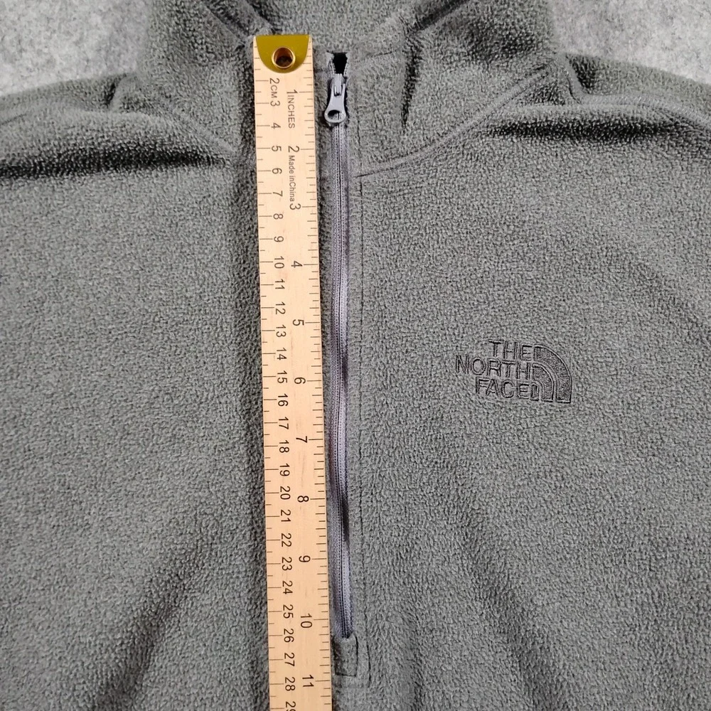 The North Face TKA 100 Glacier Quarter Zip Fleece Men Small Gray Pullover Hiking